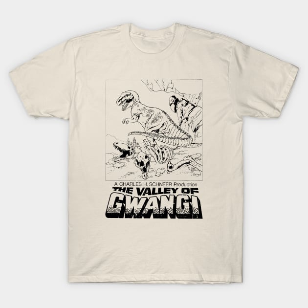 The Valley of the Gwangi (Coloring Book Style) T-Shirt by TheUnseenPeril